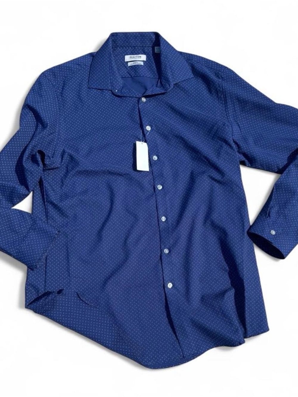 Reaction Men’s Navy Printed Button-Up Shirt